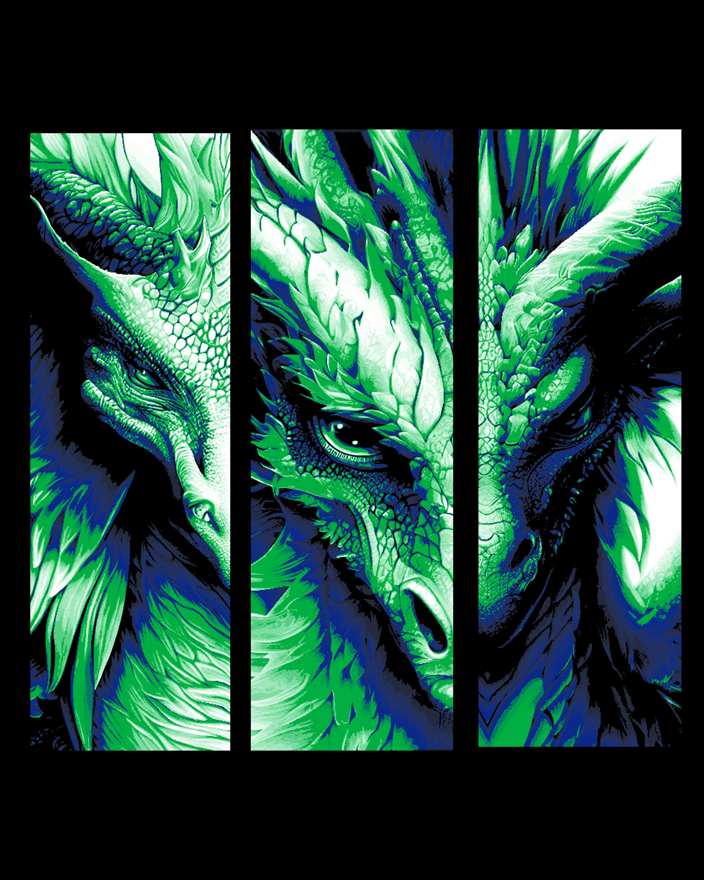 The watchful eye of the sage dragon - Set of bookmarks by BooneCo3d HueForge model: The watchful eye of the sage dragon - Set of bookmarks by BooneCo3d