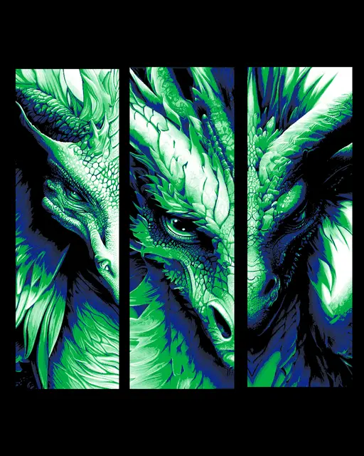HueForge model: The watchful eye of the sage dragon - Set of bookmarks by BooneCo3d