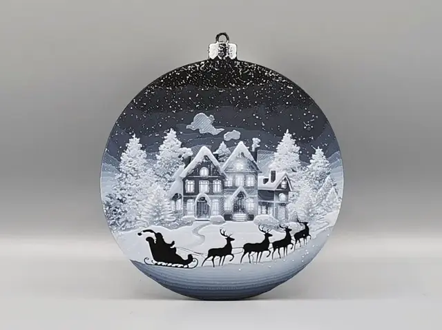 HueForge model: Santa Arrives Christmas Tree Ornament Decoration by Sarge