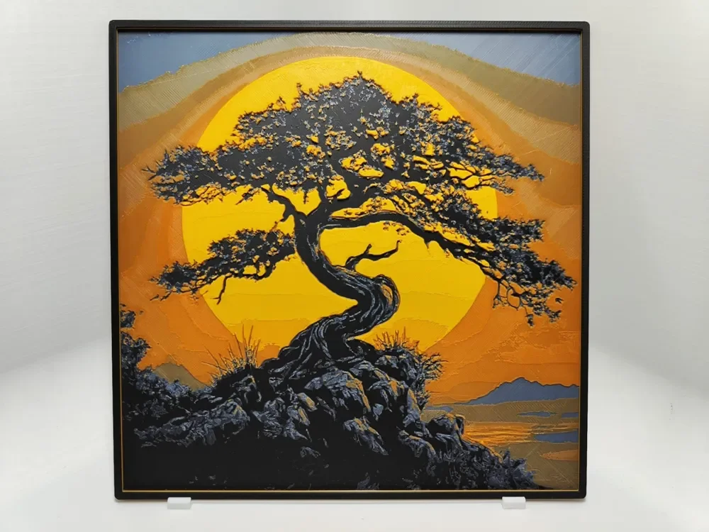 Bonsai at sunset - Hueforge by BeaN HueForge model: Bonsai at sunset - Hueforge by BeaN