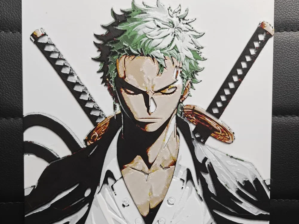 Roronoa Zoro 1 AMS ONLY by TheHueforgeLady HueForge model: Roronoa Zoro 1 AMS ONLY by TheHueforgeLady