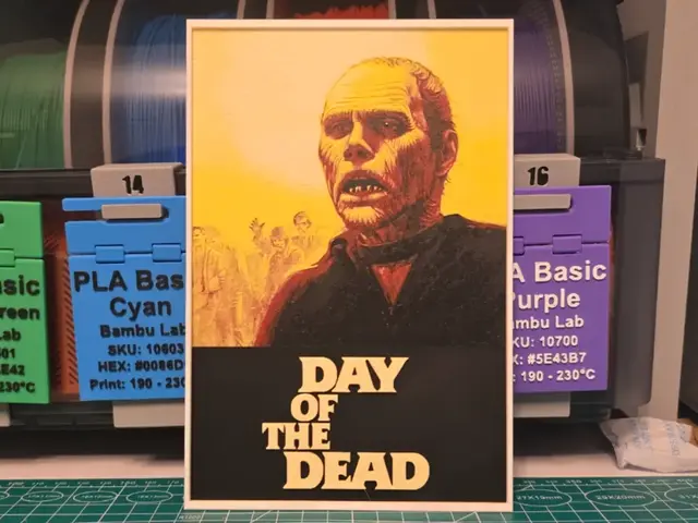 HueForge model: Day of the Dead Movie Poster - Hueforge Art by Lumpy3D