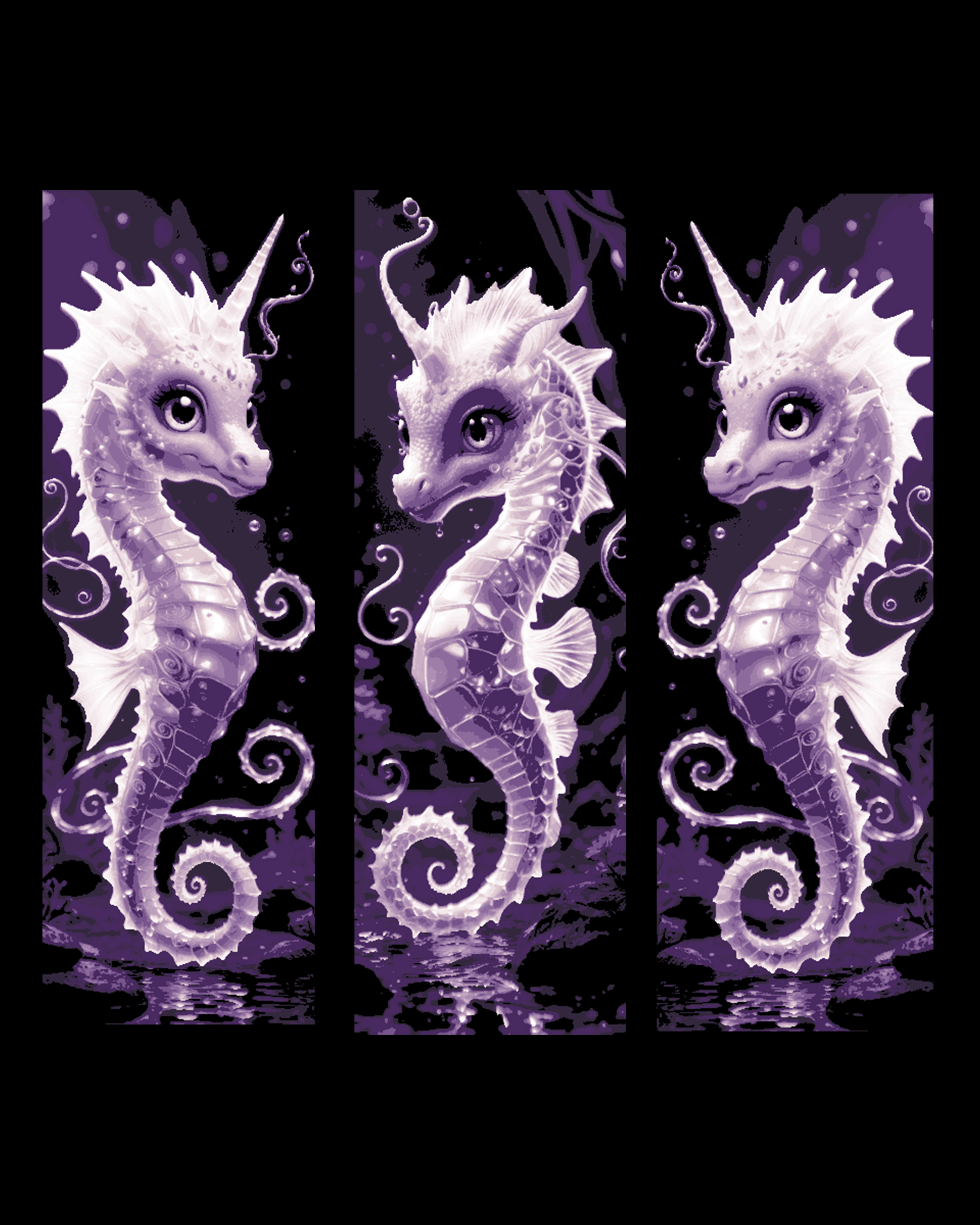 Fantasy underwater - Who says there can't be a unicorn seahorse? Set of Bookmarks by BooneCo3d HueForge model: Fantasy underwater - Who says there can't be a unicorn seahorse? Set of Bookmarks by BooneCo3d