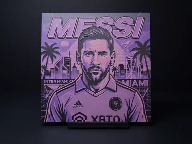 HueForge model: Miami Messi - 3 Colour Wall Art by LED