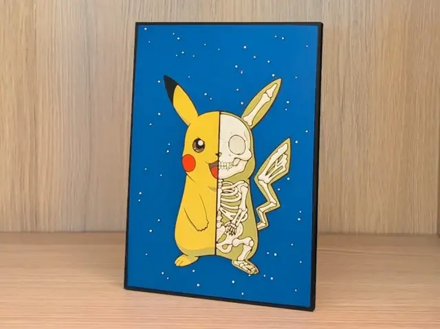 HueForge model: Pikachu 50/50 Hueforge & Frame by Nextopia
