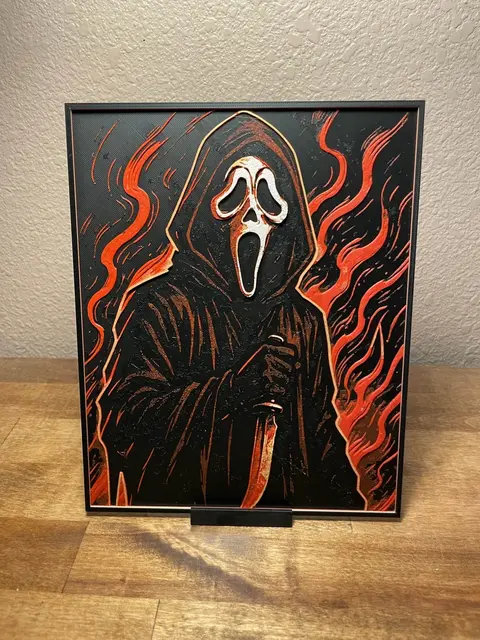 HueForge model: Ghost Face Fire by Cloudy Nostalgia