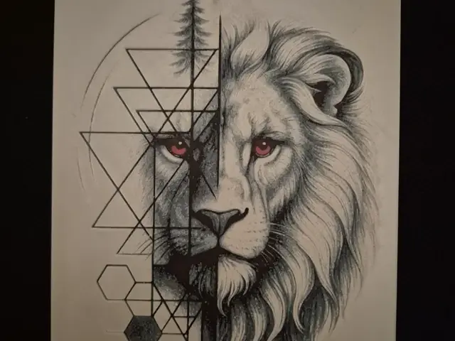 HueForge model: Red eye lion abstract by Buntsta