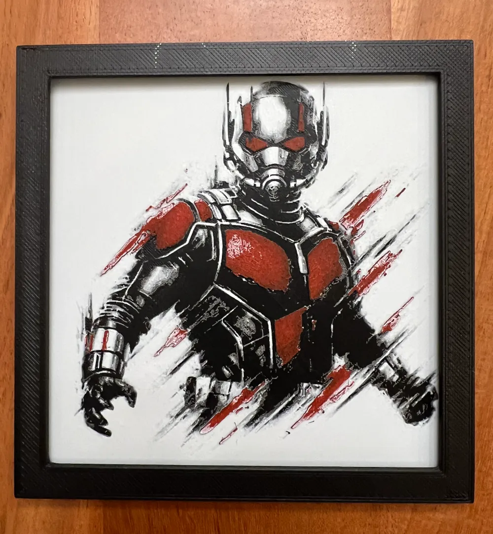 Ant Man in Red by JustBe 3D Printing HueForge model: Ant Man in Red by JustBe 3D Printing