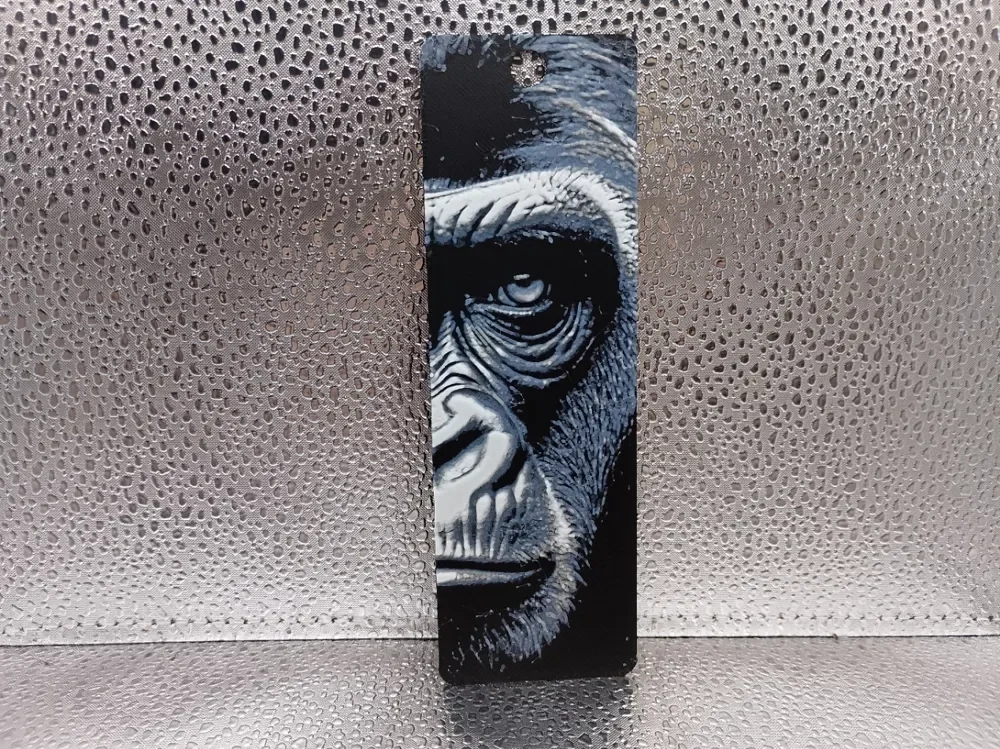 Gorilla Bookmark - Hueforge by Borishotch Industries HueForge model: Gorilla Bookmark - Hueforge by Borishotch Industries