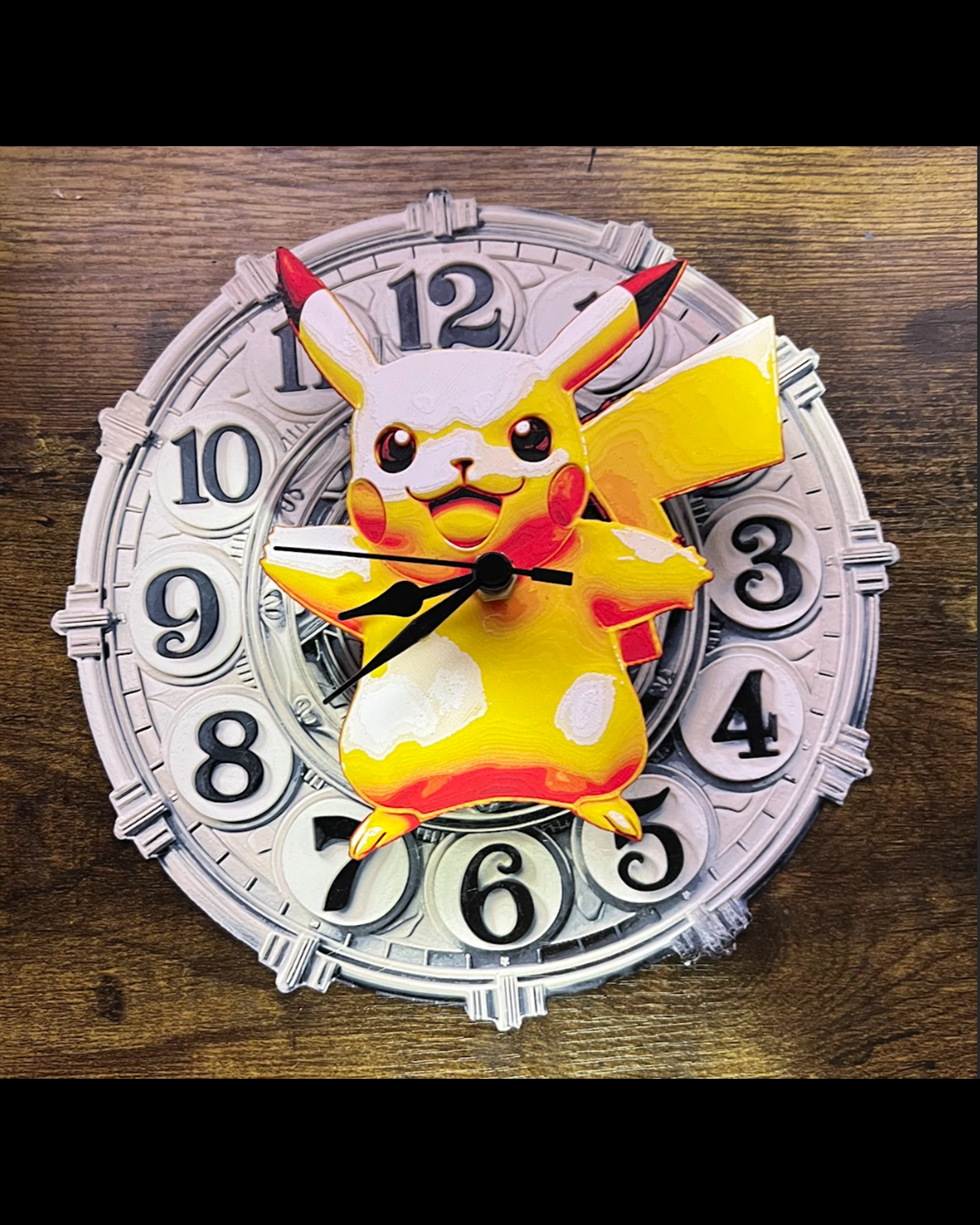 Double 3D Pokémon Pikachu Star Wall Clock and clockface - FanArt by BooneCo3d HueForge model: Double 3D Pokémon Pikachu Star Wall Clock and clockface - FanArt by BooneCo3d