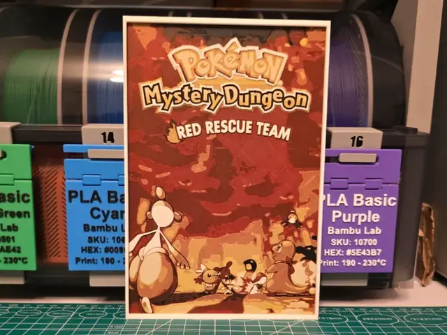 HueForge model: Pokémon Mystery Dungeon: Red Rescue - Hueforge Art by Lumpy3D