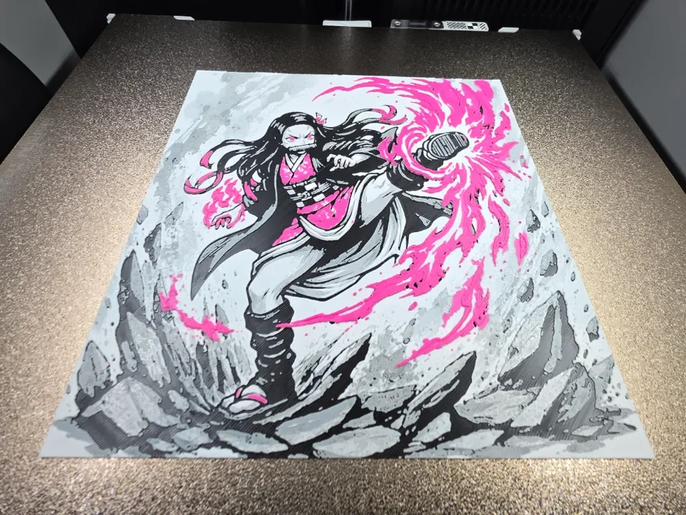 Nezuko Pink 200x200 Hueforge by jhin27 HueForge model: Nezuko Pink 200x200 Hueforge by jhin27