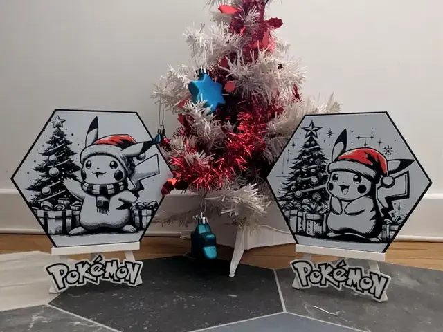 HueForge model: Christmas Pokemon PIKACHU Hueforge Hex by Seb3D
