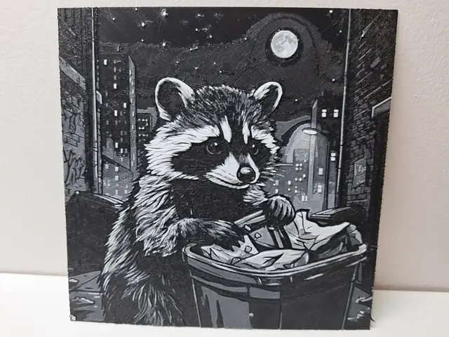 HueForge model: Raccoon at night - Hueforge / 2D Wall Art by LED