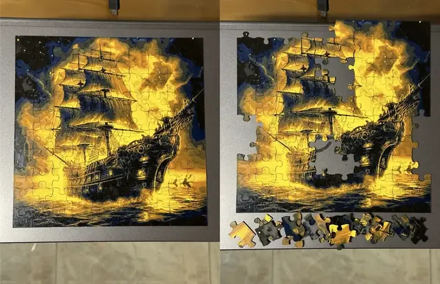 HueForge model: Puzzle Fire ship Thicker V2.0 improved by enricoRE