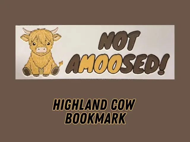 HueForge model: Not Amoosed - Highland Cow Bookmark by Canadian Gamer