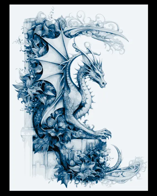 HueForge model: Hueforge Dragon Wall Art Design - Perched and Watching by BooneCo3d