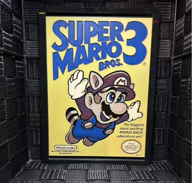 Hueforge Game Poster - Super Mario Bros. 3 - by JoDau HueForge model: Hueforge Game Poster - Super Mario Bros. 3 - by JoDau