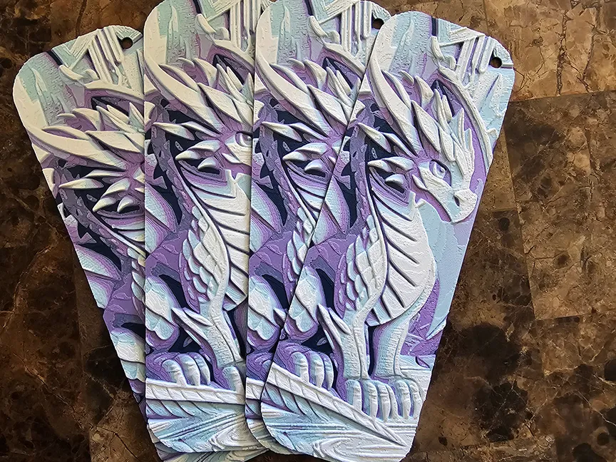 Dragon Bookmark 2 - Hueforge - 4 Colors by doodleddigital HueForge model: Dragon Bookmark 2 - Hueforge - 4 Colors by doodleddigital