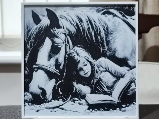 HueForge model: A Girl & Her Pony (1) - HueForge 2 Color by BoDad