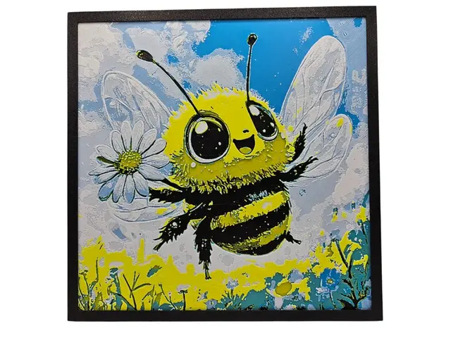HueForge model: Happy Spring Bee by BusyKikiBee