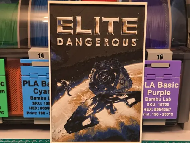 HueForge model: Elite Dangerous Game Poster - Hueforge Art by Lumpy3D