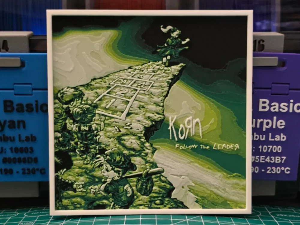 Korn "Follow the Leader" Album - Hueforge Art by Lumpy3D HueForge model: Korn "Follow the Leader" Album - Hueforge Art by Lumpy3D