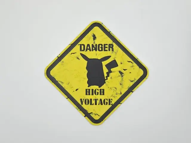 Sign Danger High Voltage Pikachu