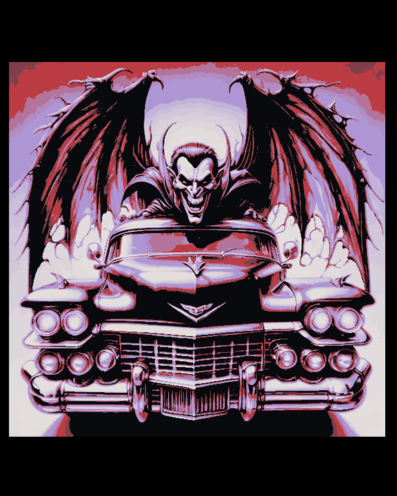 Crazycars are on the Loose! Vampire Valet is rolling the streets by BooneCo3d HueForge model: Crazycars are on the Loose! Vampire Valet is rolling the streets by BooneCo3d