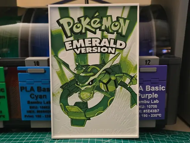 HueForge model: Pokémon: Emerald Version Poster - Hueforge Art by Lumpy3D