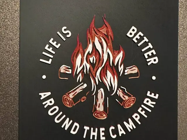 HueForge model: LIFE IS BETTER AROUND CAMPFIRE HUEFORGE by Cré'Art 3D