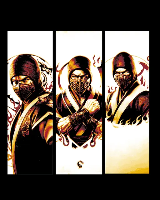 HueForge model: Fan Art set of Bookmarks - Scorpion from the Game Mortal Kombat by BooneCo3d
