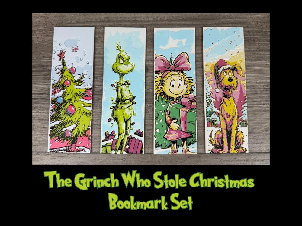 The Grinch Who Stole Christmas - Bookmark Set by Canadian Gamer HueForge model: The Grinch Who Stole Christmas - Bookmark Set by Canadian Gamer