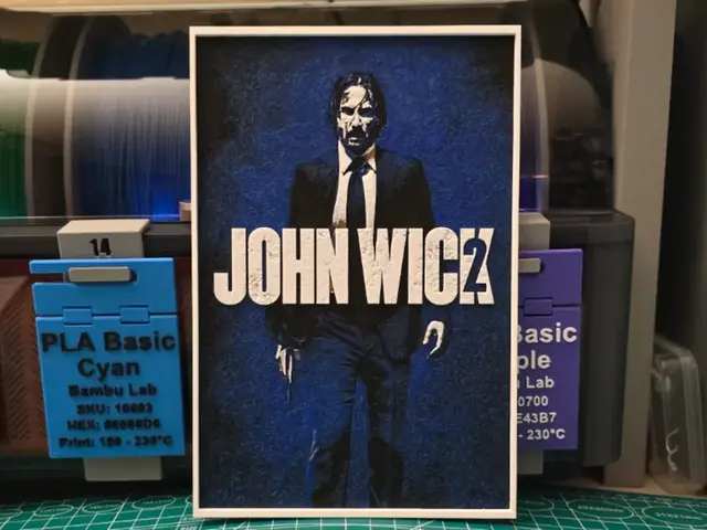 HueForge model: John Wick Chapter 2 Movie Poster - Hueforge Art by Lumpy3D