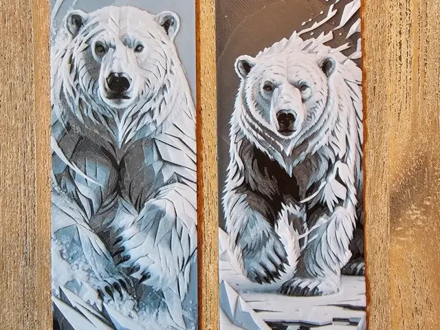 HueForge model: ICE Bear Set of 2 Bookmarks, Papercut style by BLUSH Designs