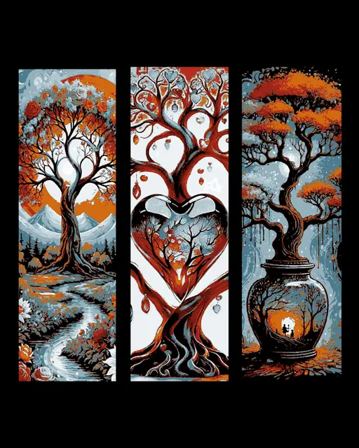 HueForge model: Each has their own vision of the Tree of Life - Set of bookmarks by BooneCo3d