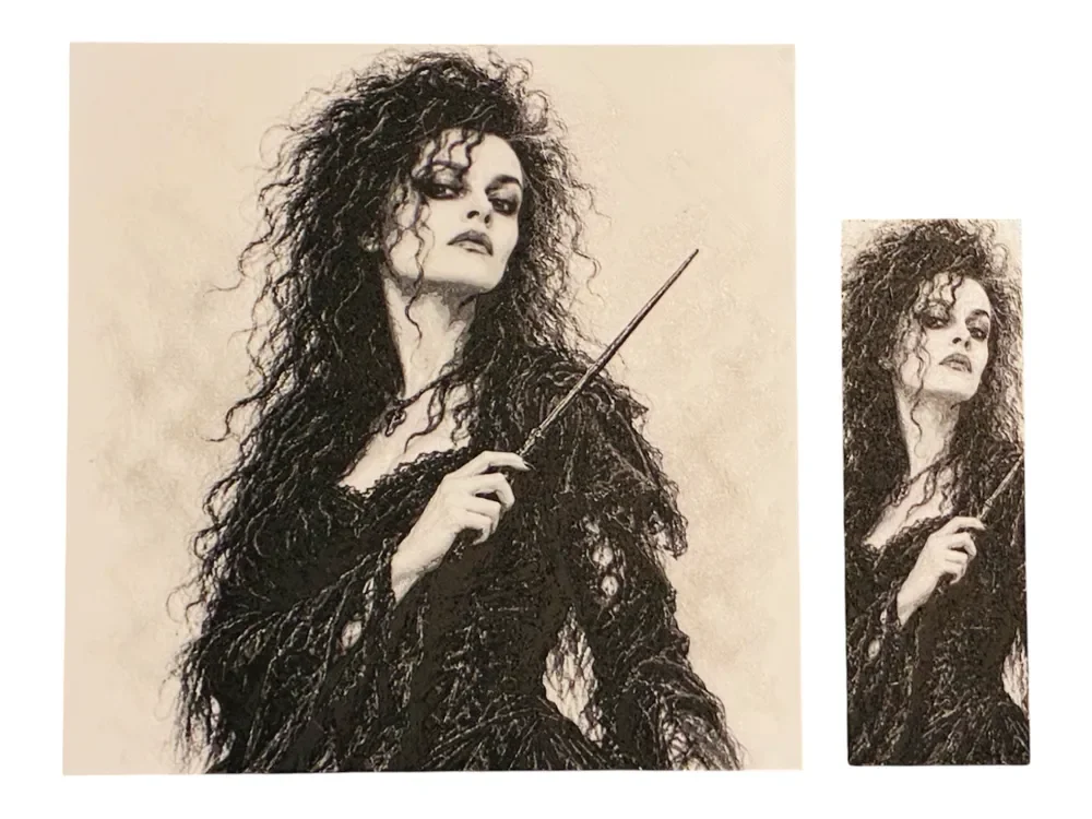 Bellatrix Bookmark – Wizarding World Collection by The SkyLab 3D HueForge model: Bellatrix Bookmark – Wizarding World Collection by The SkyLab 3D