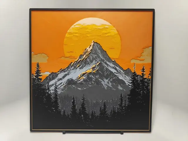 HueForge model: Mountain at sunset - Hueforge by BeaN