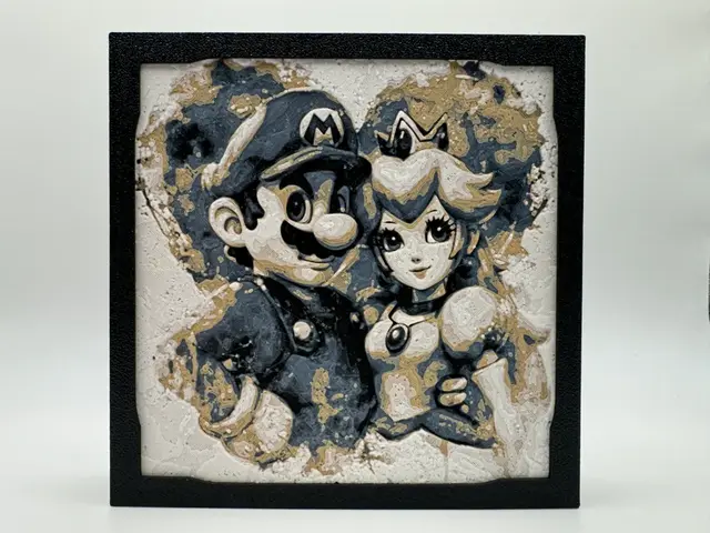 HueForge model: Mario and Princess Peach - Hueforge by Canadian Gamer