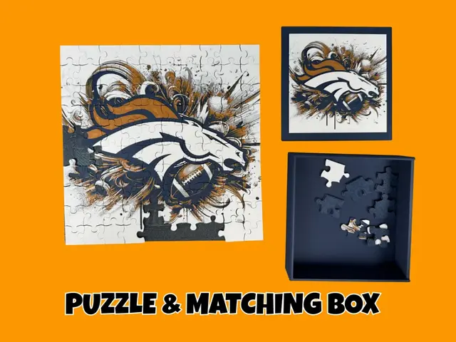 HueForge model: Denver Broncos - NFL Puzzle & Matching Lid by Canadian Gamer