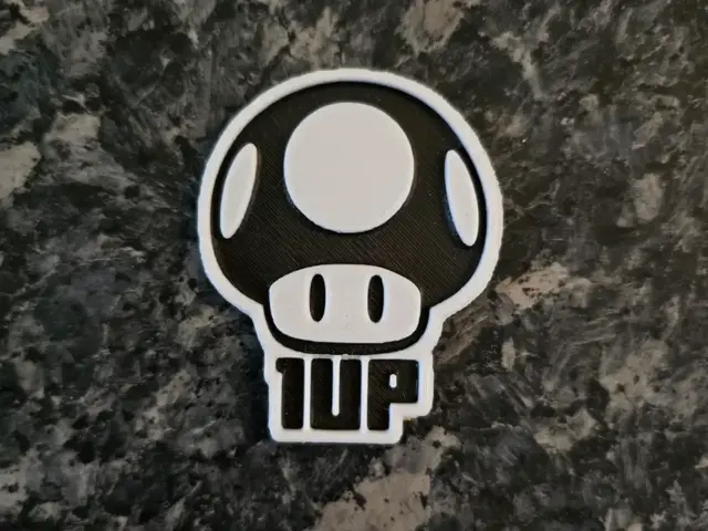 HueForge model: Sticker 1Up  Mario by Kactus Fpv