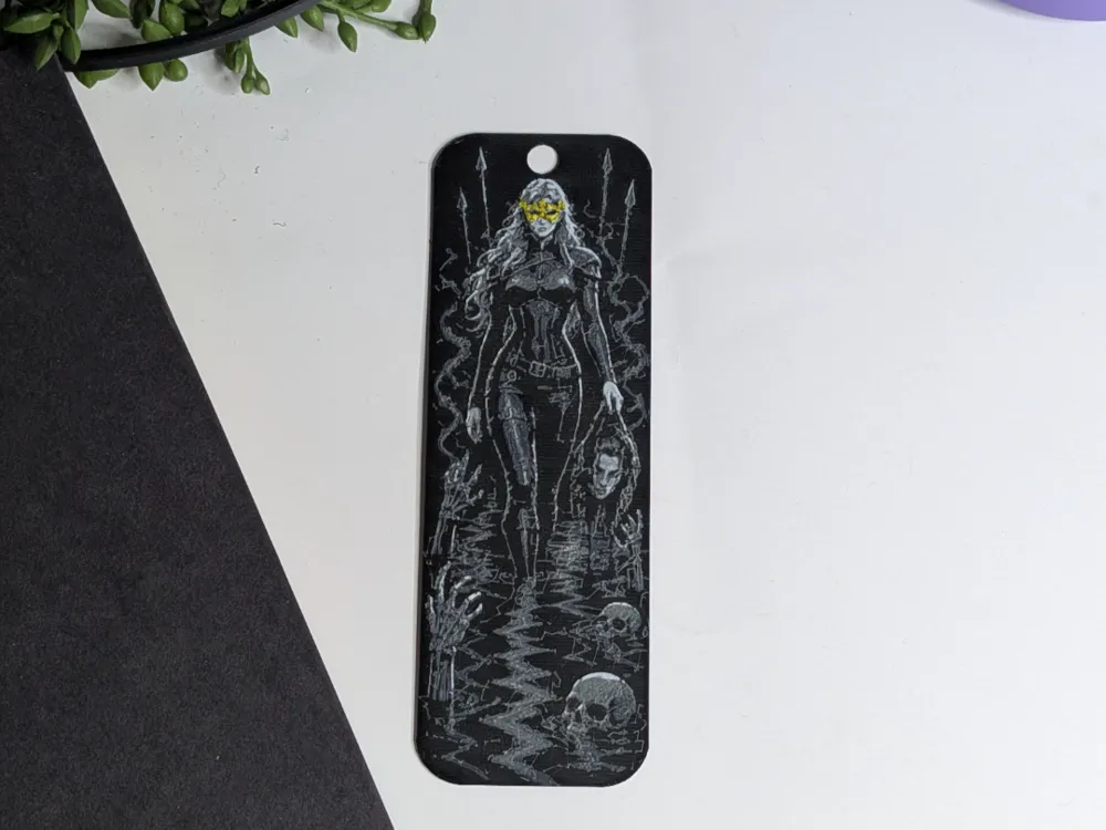 Nesta – Valkyrie Inspired Bookmark by CommandersVault HueForge model: Nesta – Valkyrie Inspired Bookmark by CommandersVault