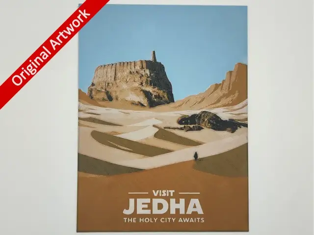 HueForge model: Jedha travel poster - hueforge by Altf4-Formation