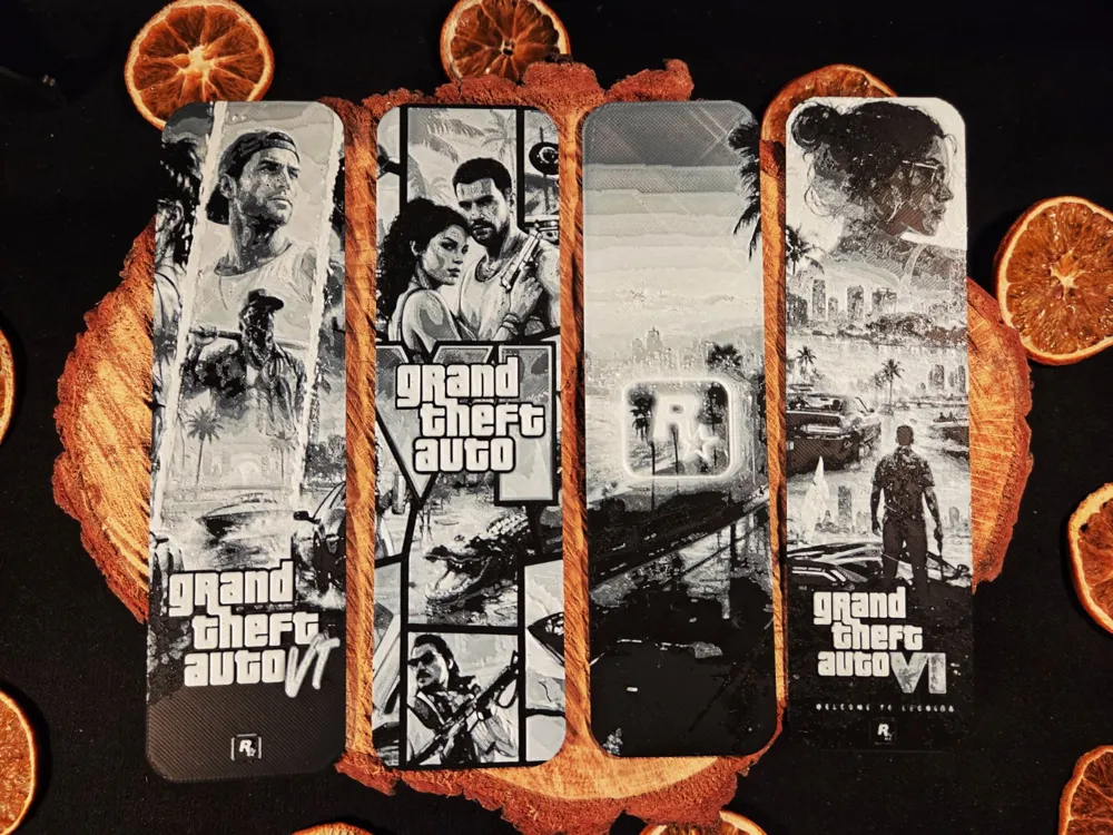 GTA 6 bookmark set by EternalDesigns3D HueForge model: GTA 6 bookmark set by EternalDesigns3D