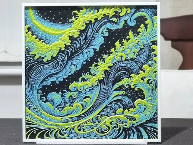 HueForge model: Fractal Chaos - HueForge 4-Color by BoDad