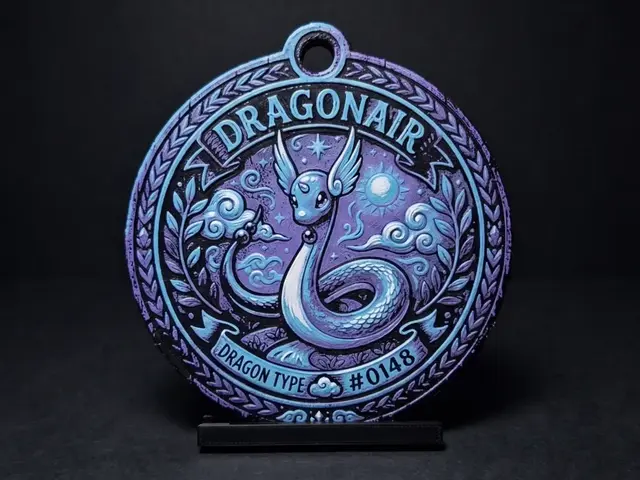 HueForge model: Dragonair #0148 - Pokemon Ornament by LED