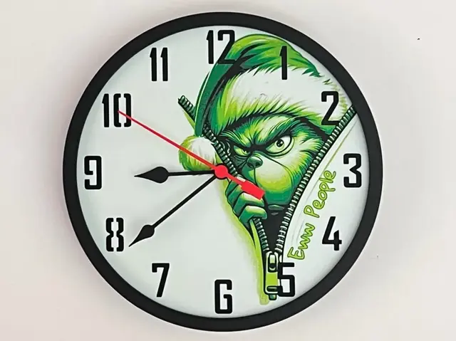 HueForge model: Customizable Clock - The Grinch Christmas by 3djd