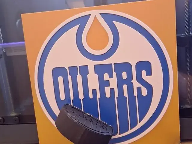 HueForge model: NHL oliers hockey team and puck by 3dGlow