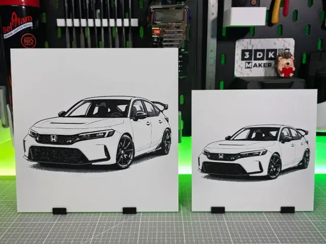 HueForge model: Honda Civic Type R – Hueforge – 3 Colors by Montoya Maker