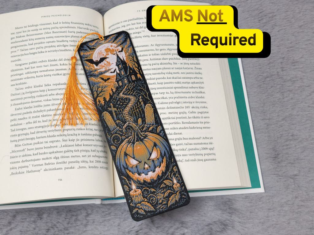 Haunted House Pumpkin Halloween HueForge Bookmark by 2D Wall Art HueForge model: Haunted House Pumpkin Halloween HueForge Bookmark by 2D Wall Art